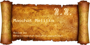 Maschat Melitta névjegykártya
